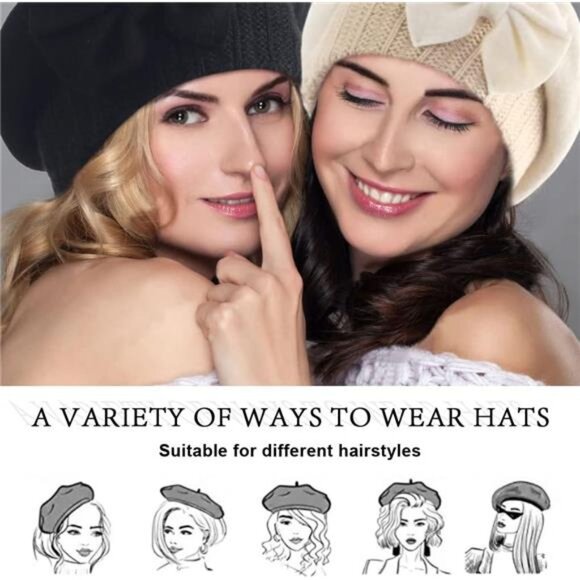 Womens Wool Berets French Beret Beanie Winter Hats main image 5